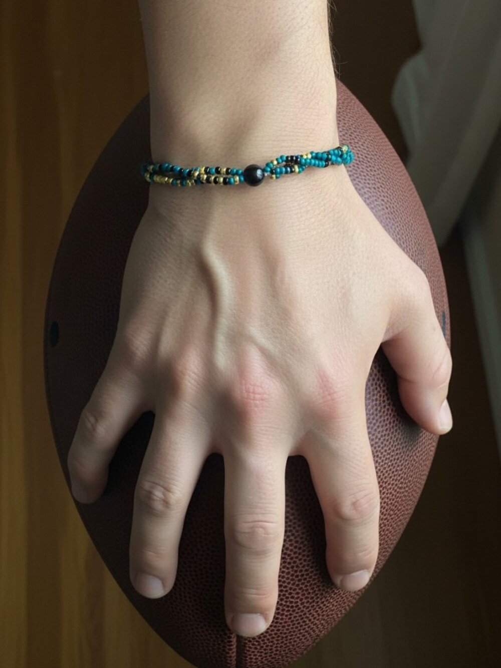 Men's Jacksonville Jaguars Colors Stacked Beaded Stretch Bracelet FL1130